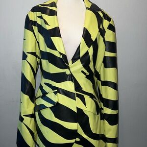 AKIRA, CAN'T BE TAMED FAUX LEATHER BLAZER